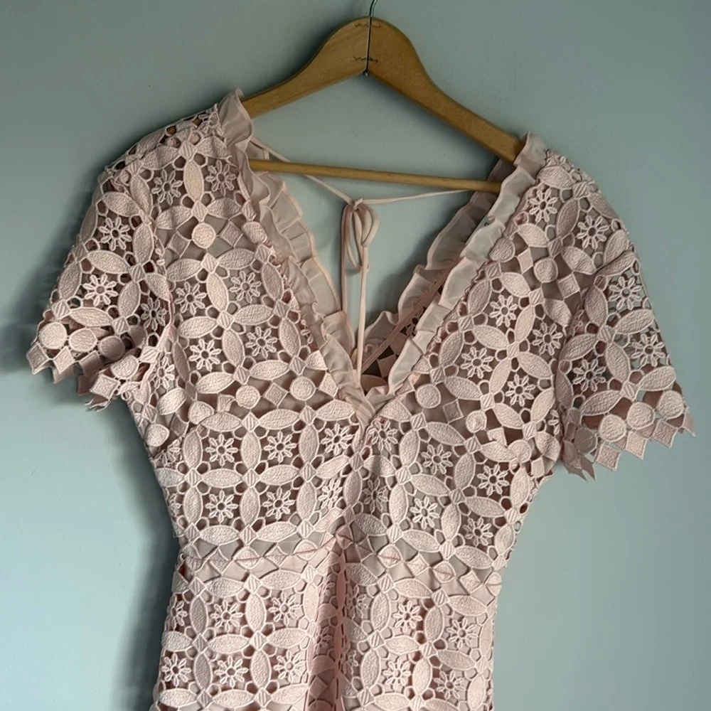 Sandro Paris Manureva Pink Lace Dress 6 - Picture 5 of 15